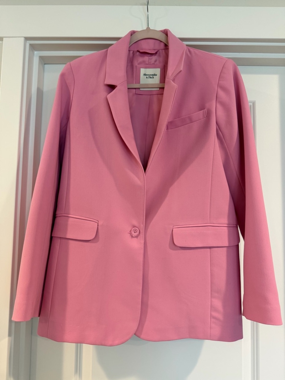 Abercrombie & Fitch Pink Single-Button Blazer